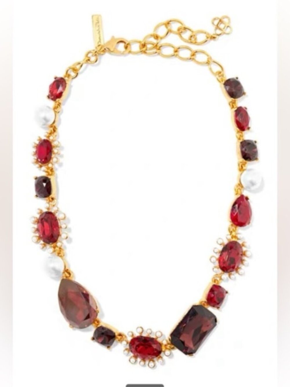 Oscar de la Renta Luxurious Red Crystal Necklace